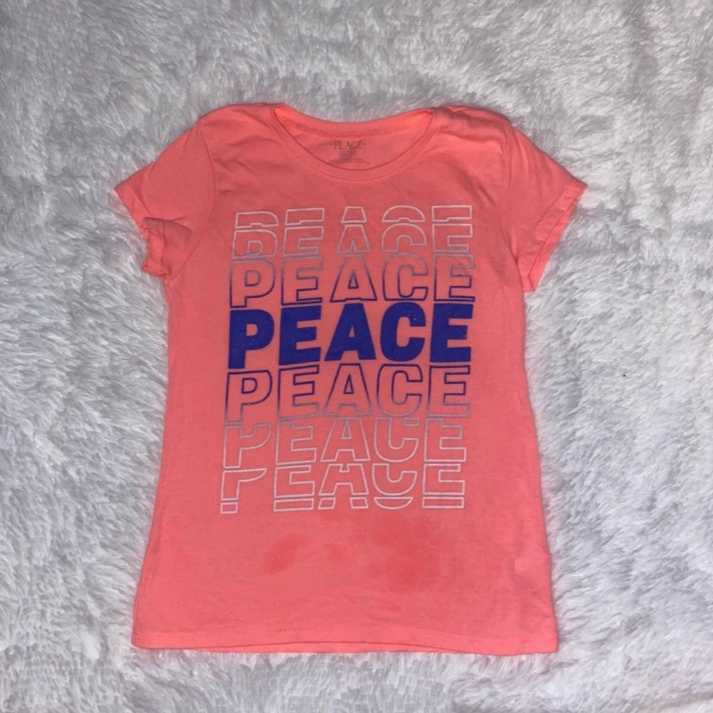 The Children's Place Pink and Blue Peace Tee